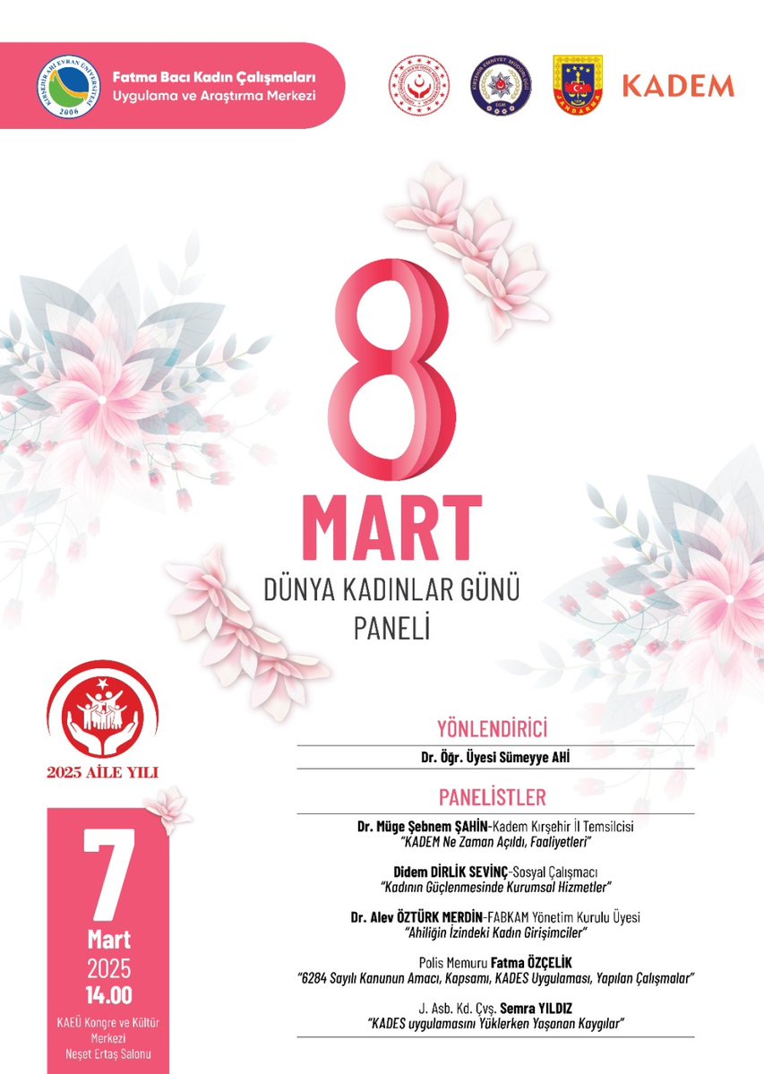 Kırşehir Ahi Evran Üniversitesi'nde 8 Mart Dünya Kadınlar Günü Paneli Düzenlendi