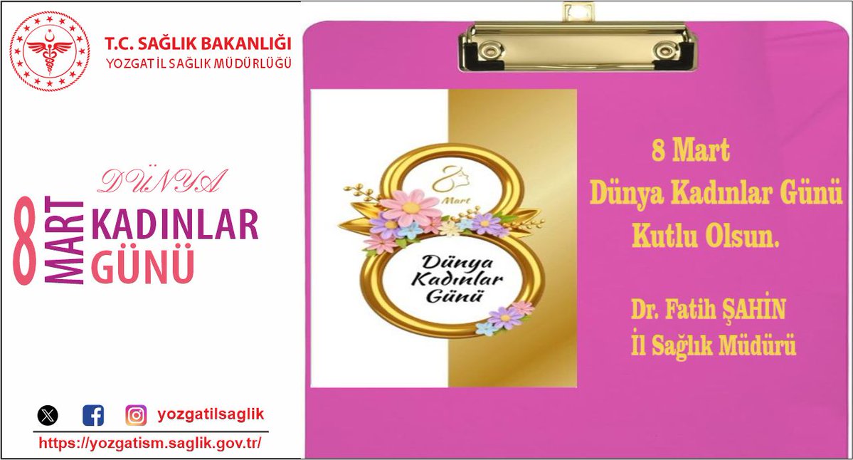 Yozgat İl Sağlık Müdürlüğü 8 Mart Dünya Kadınlar Günü Etkinliği