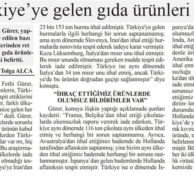 CHP Niğde Milletvekili Ömer Fethi Gürer: İthal Gıdaların Denetimi ve Fiyat İstikrarı Konusunu Ele Aldı