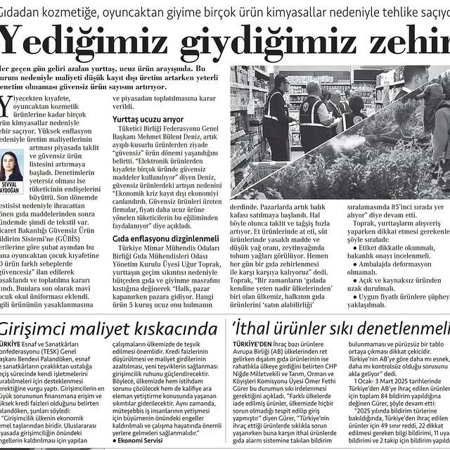 CHP Niğde Milletvekili Ömer Fethi Gürer: Zehirli Gıdalar ve İthal Ürünler Üzerine Uyarılar