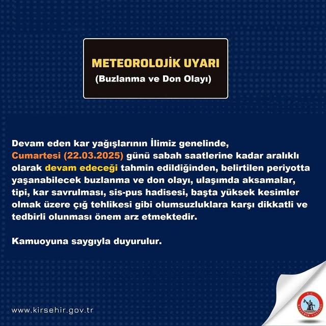 Kırşehir'de Beklenmedik Buzlanma ve Don Olayı Etkili Oldu