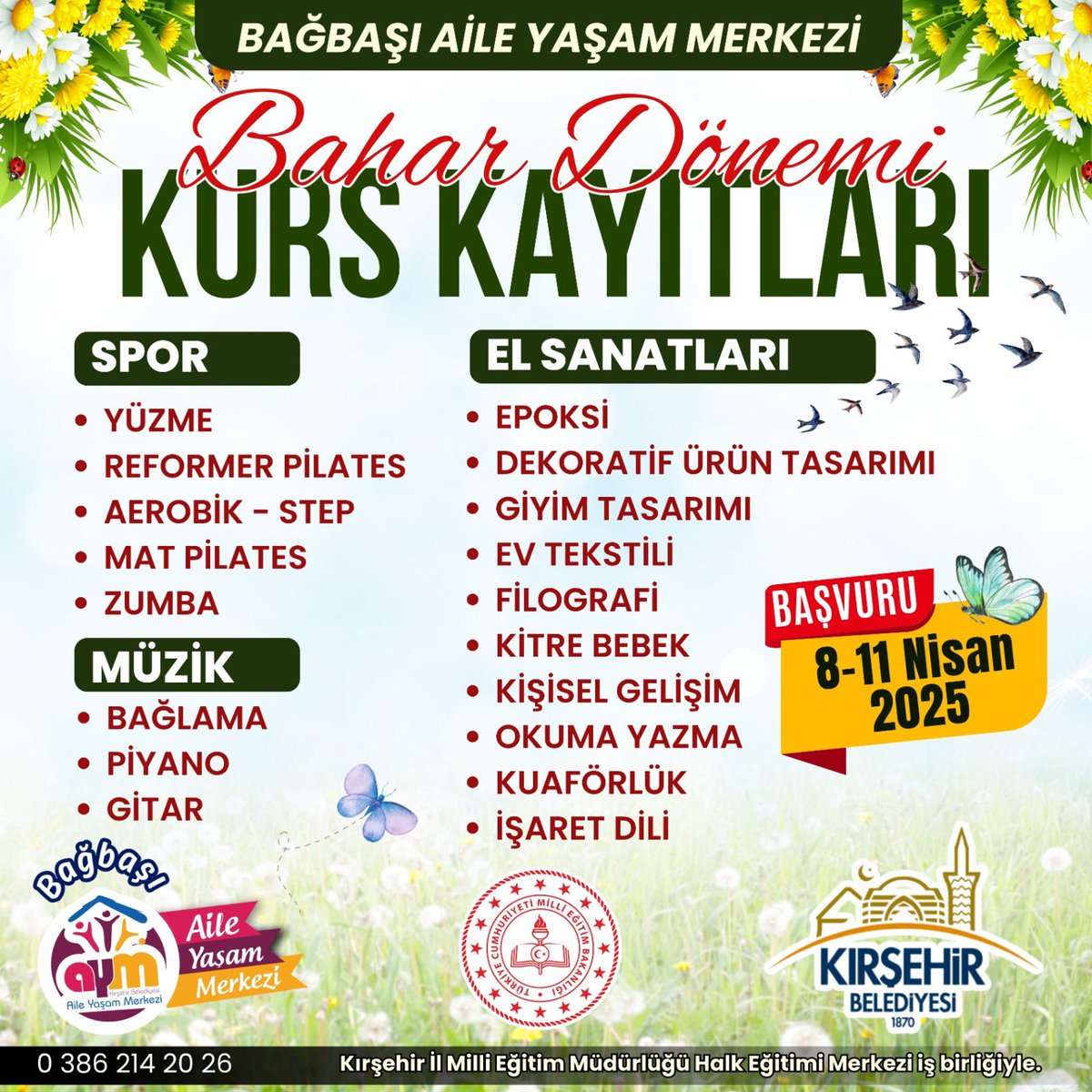 Kırşehir Belediyesi, Bahar Dönemi Kurslarıyla Sanata ve Spora Yatırım Yapıyor