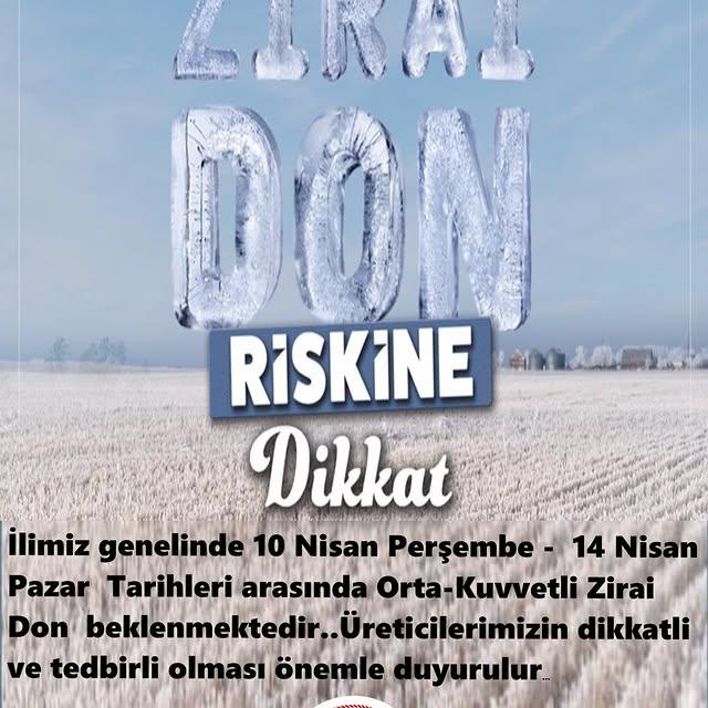 Niğde'de Zirai Don Tehlikesine Karşı Üreticilere Uyarı