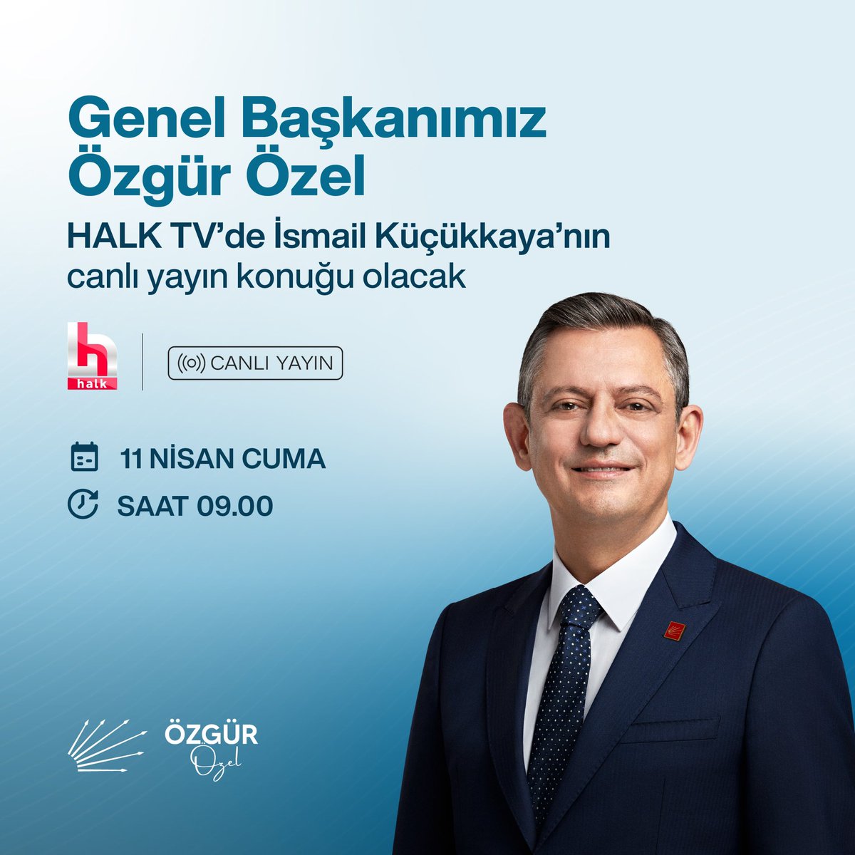 Özgür Özel Halk TV'de İsmail Küçükkaya ile Buluşacak