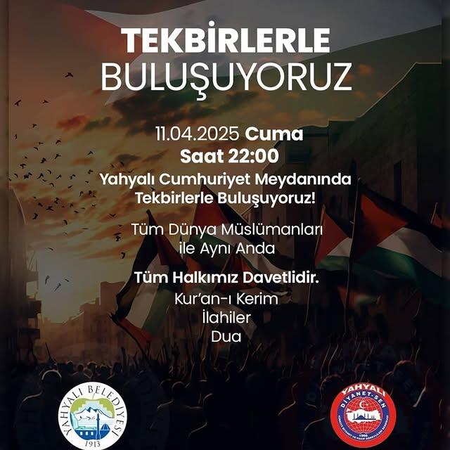Yahyalı'da Gazze için Tekbir Getirme Çağrısı