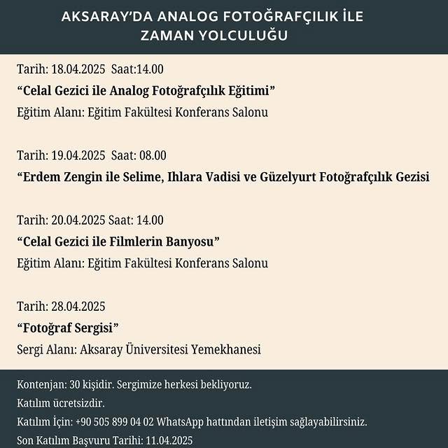 Aksaray’da Analog Fotoğrafçılıkla Tarihi Yolculuk