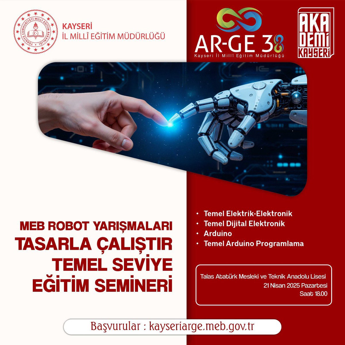 Kayseri'de Robot Yarışmaları Eğitim Semineri Düzenlenecek