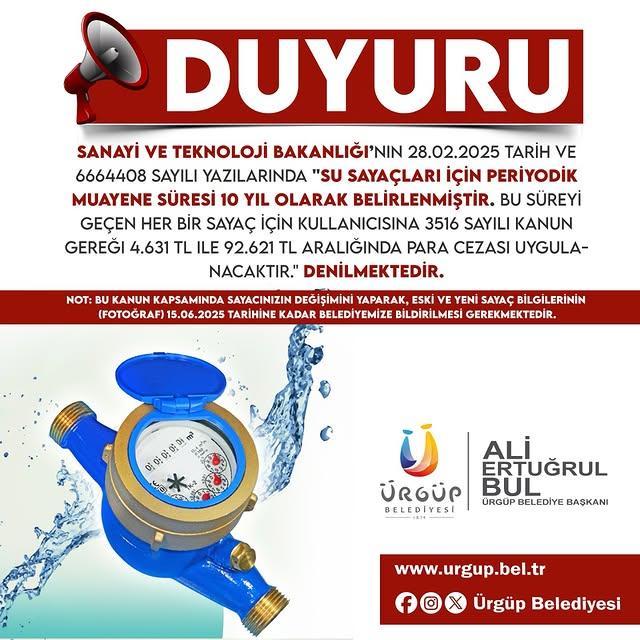 Ürgüp’te Sayaç Değişimi İmkanı
