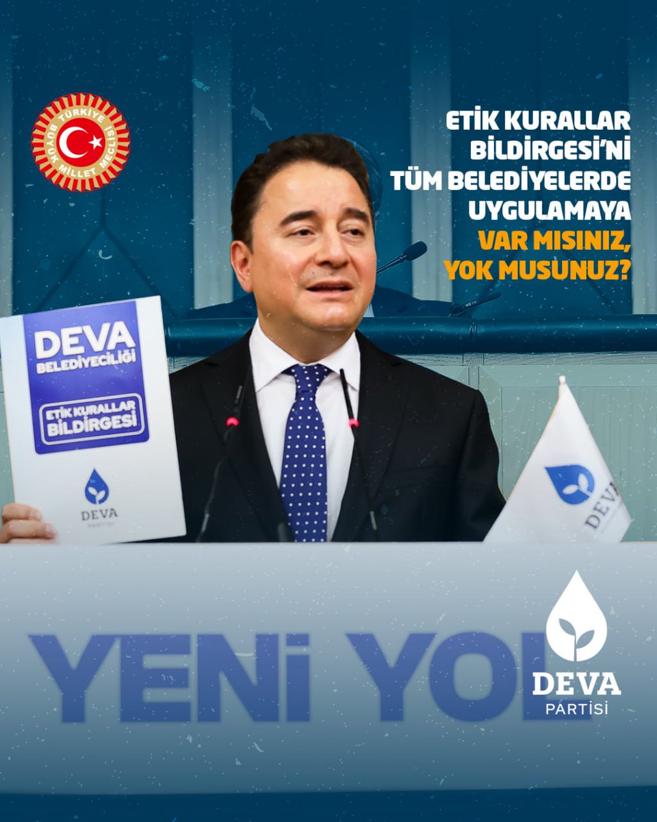 Deva, Erdoğan'dan Etik Kuralları Tüm Belediyelere Uygulama Talebi