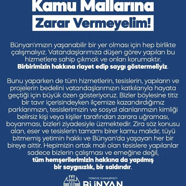 Bünyan'daki Kamu Tesislerine Zarar: Bünyan Belediyesi Şaşkın