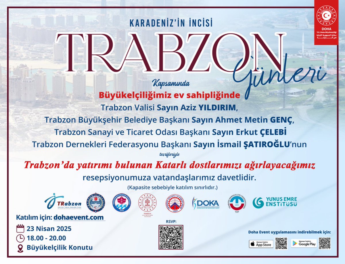 Trabzon, Katar ile İş Birliği Yaparak Kültürel Etkinliklere Ev sahipliği Yapar