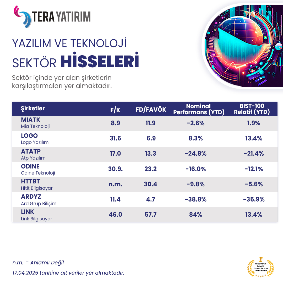 Yazılım ve Teknoloji Sektöründe Şirket Karşılaştırması: Tera Yatırım Analizi