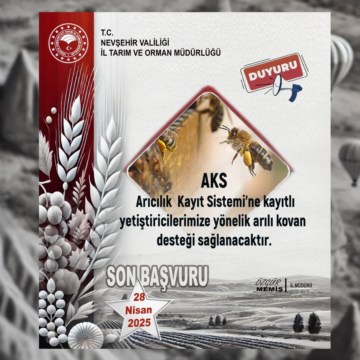Nevşehir’de Arıcılar Destekleniyor: Arılı Kovan Desteği Başladı