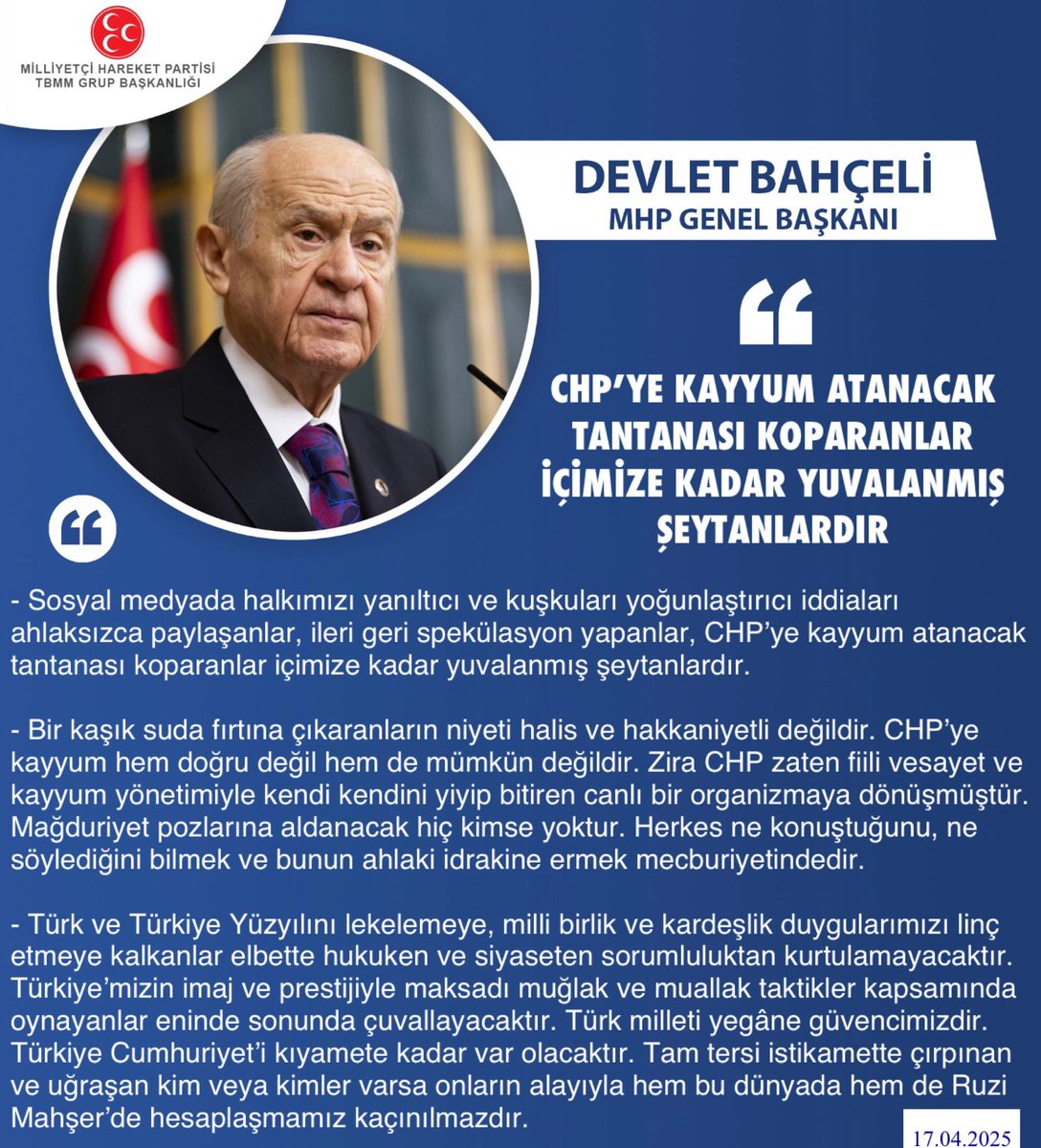MHP Vekillerine CHP'den Kayyum Atama İddiası