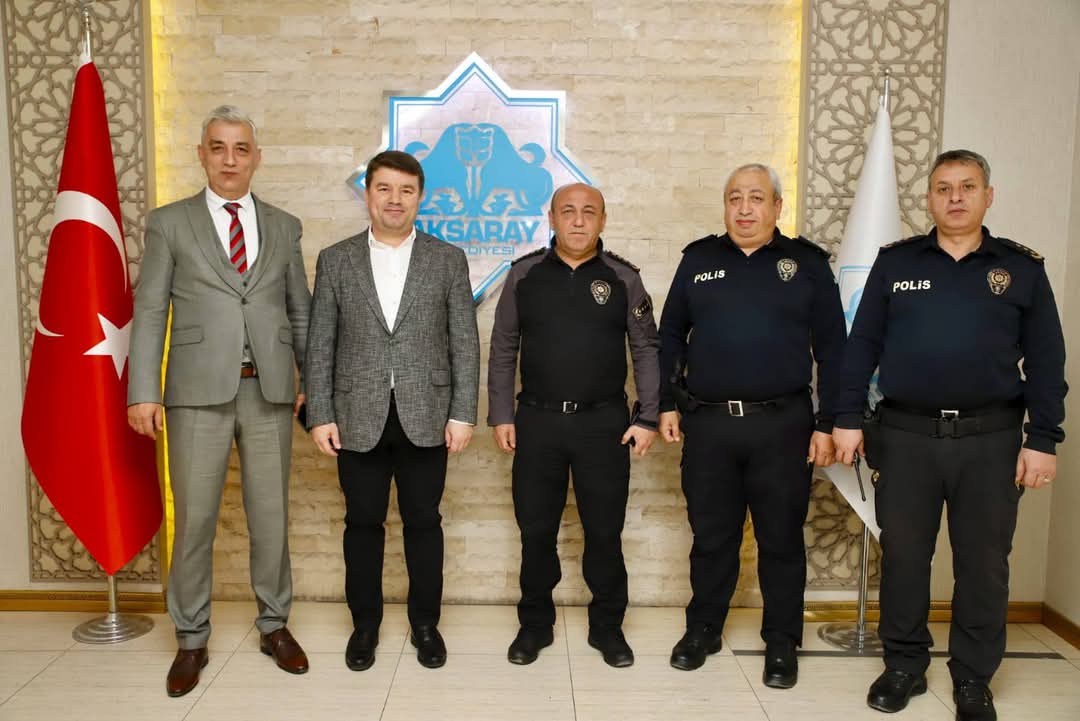 Aksaray Kaymakamı ve Emniyet Müdürü Belediye Başkanı Evren Dinçer’i Ziyaret Etti
