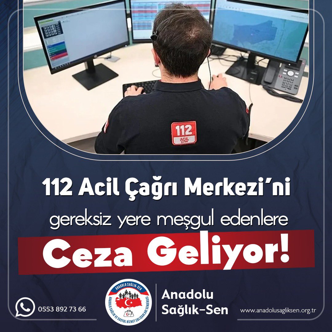 112 Acil Çağrı Merkezi'ni Gereksiz Arayanlara Para Cezası