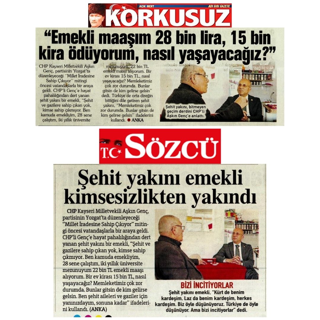 Kayseri’de Emekli Maşlarının Hayatında Zorluklar: Barınma ve Sağlık Giderleri Karşılamakta Çileden Geçiriyor