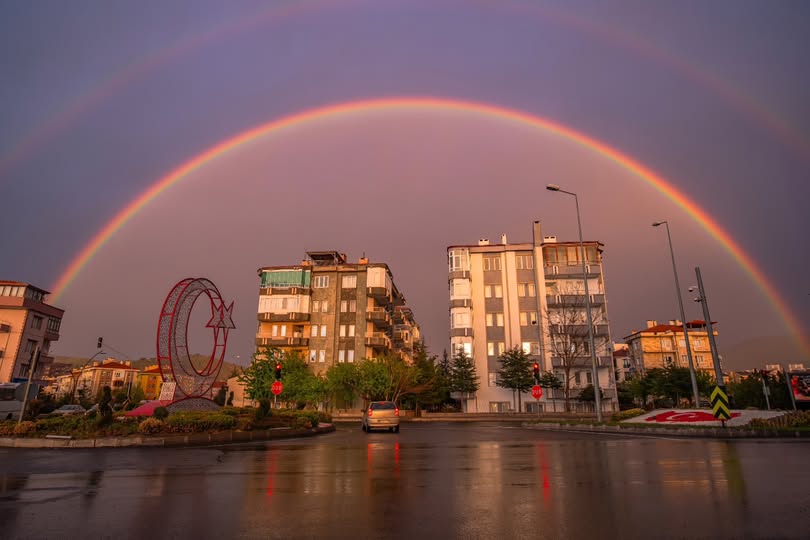 Nevşehir'de Yağmur Sonrası Nadir Görüntü: Çift Gökkuşağı