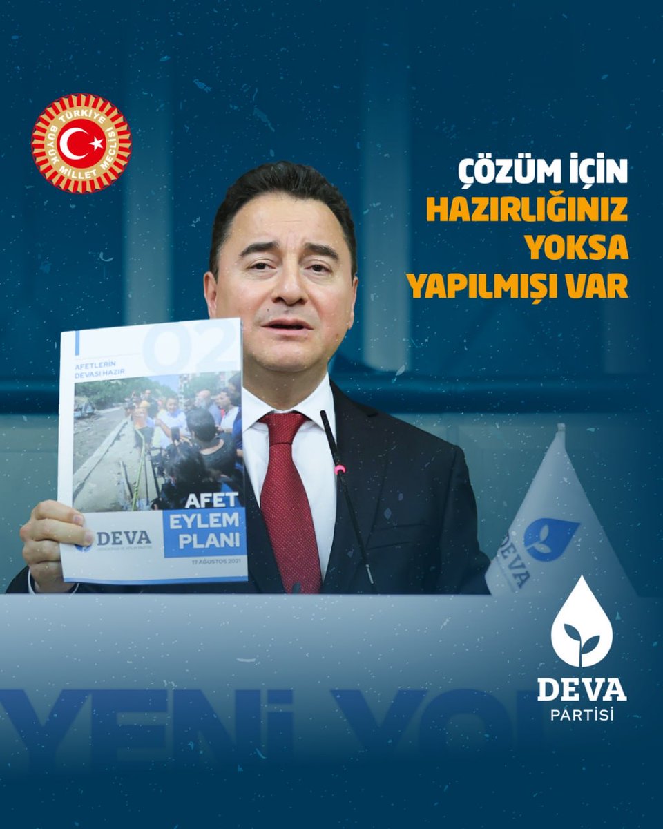 DEVA Partisi, Deprem Afet Eylem Planını 2021'de Hazırladığını Bildirdi