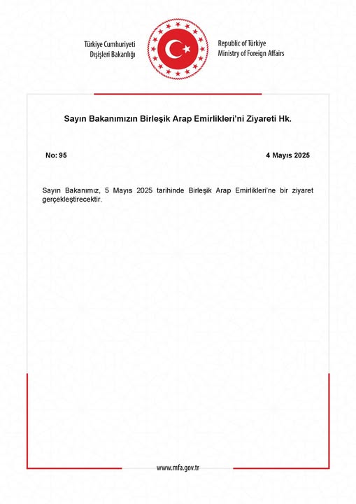 Dışişleri Bakanı Birleşik Arap Emirlikleri'nde
