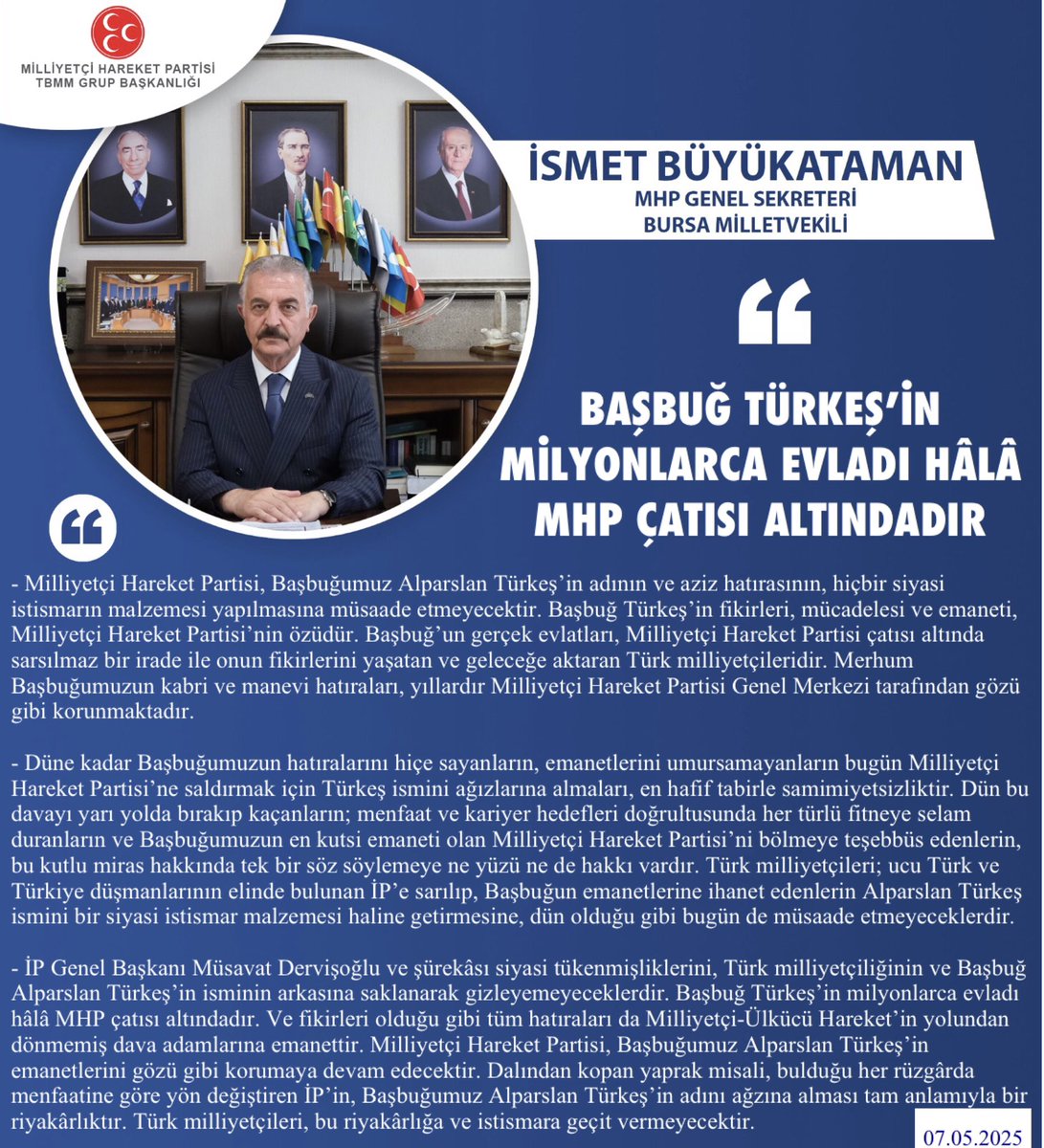 MHP Genel Sekreteri Büyükataman: 