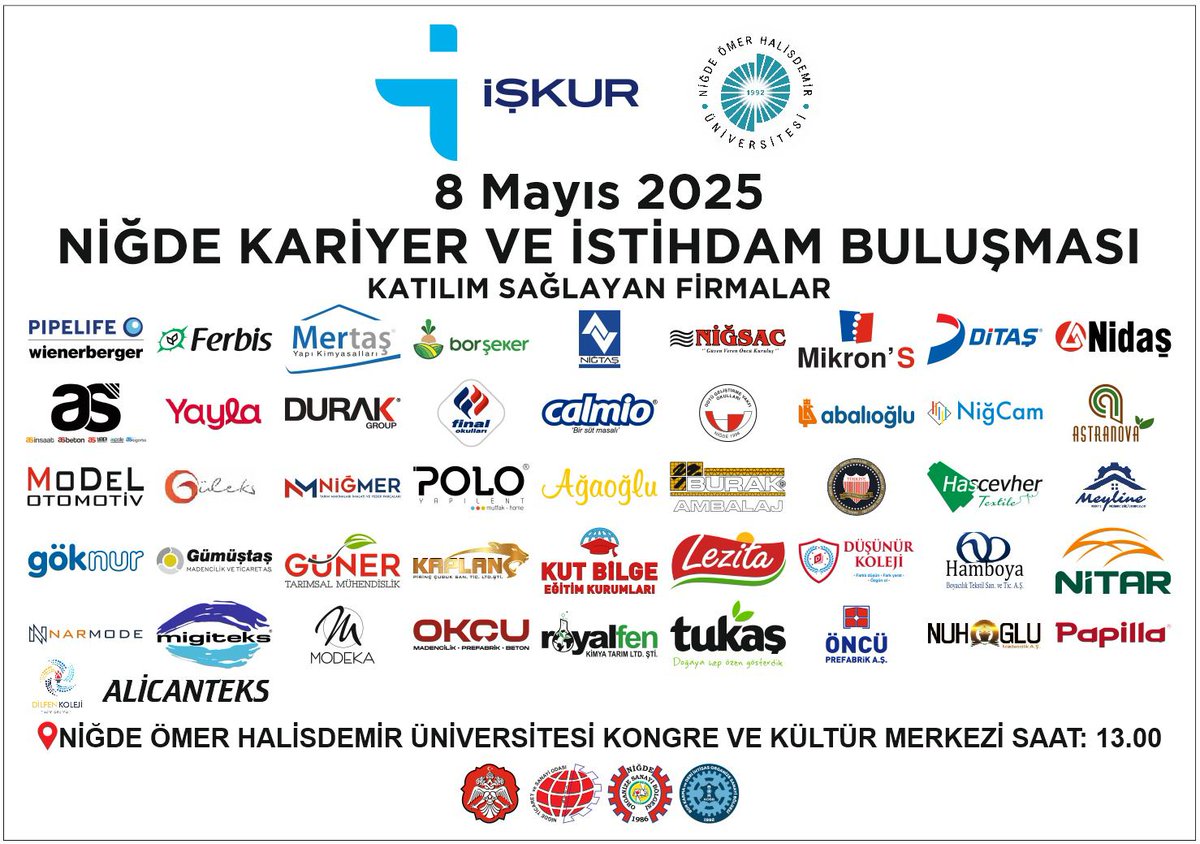 Niğde'de İstihdam Buluşması: 45 Firma İş Arayanlarla Buluşacak