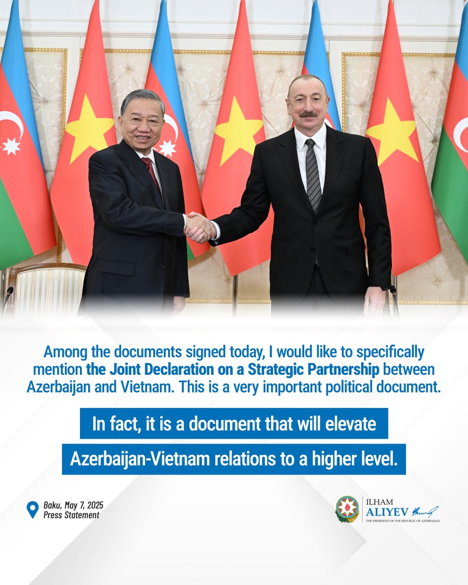 Azerbaycan ve Vietnam Arasında İlişkileri Yükseltecek Mutabakat Belgesi İmzalandı