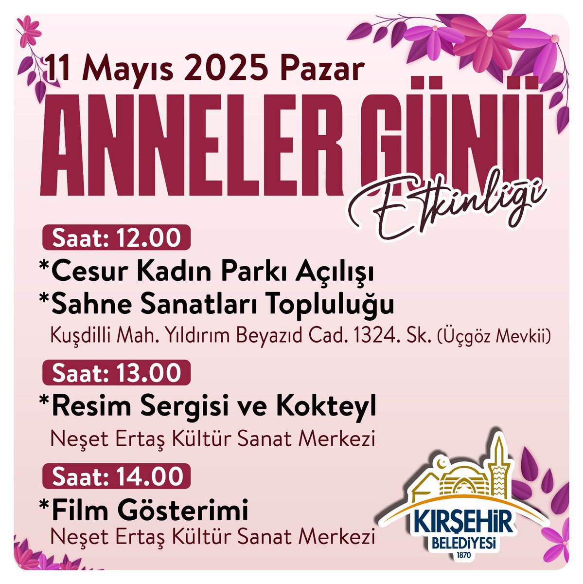 Kırşehir Belediyesi, Anneler Günü'nde Çeşitli Etkinlikler Düzenledi