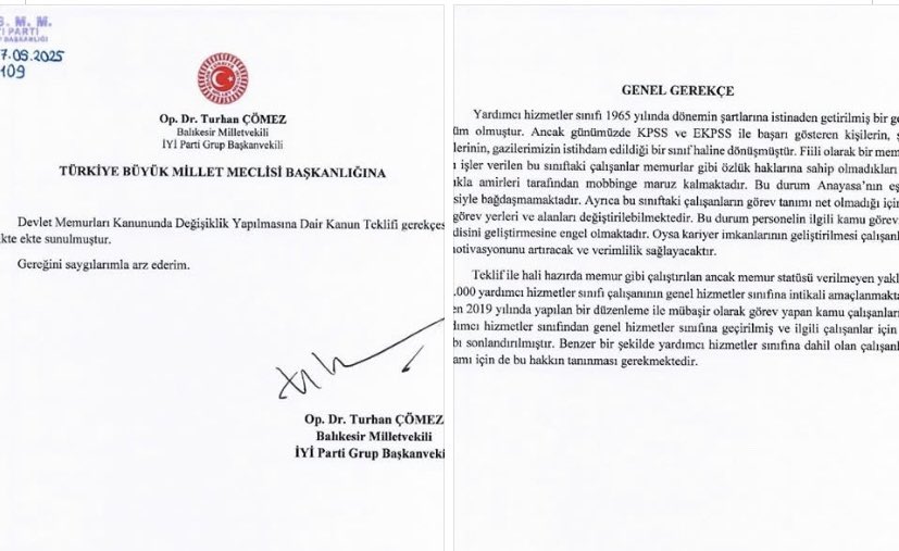 Yardımcı Hizmetler Sınıfı Sorunu İçin Kanun Teklifi Meclise Sunuldu