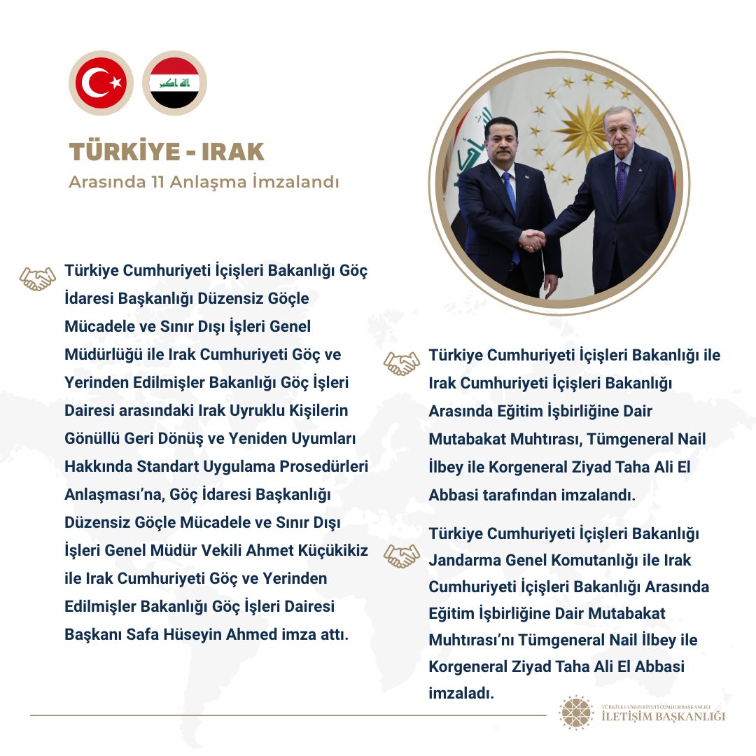 Türkiye ve Irak Arasında 11 Anlaşma İmzalandı