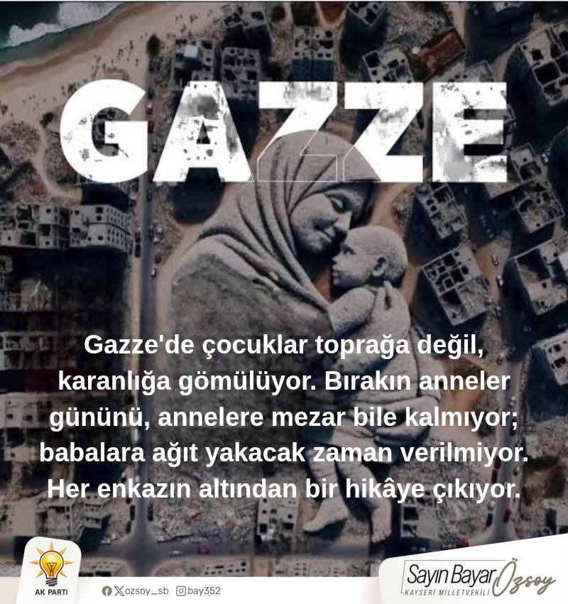 Kayseri Milletvekili Özsoy: Gazze'deki Annelere Destek Çağrısı