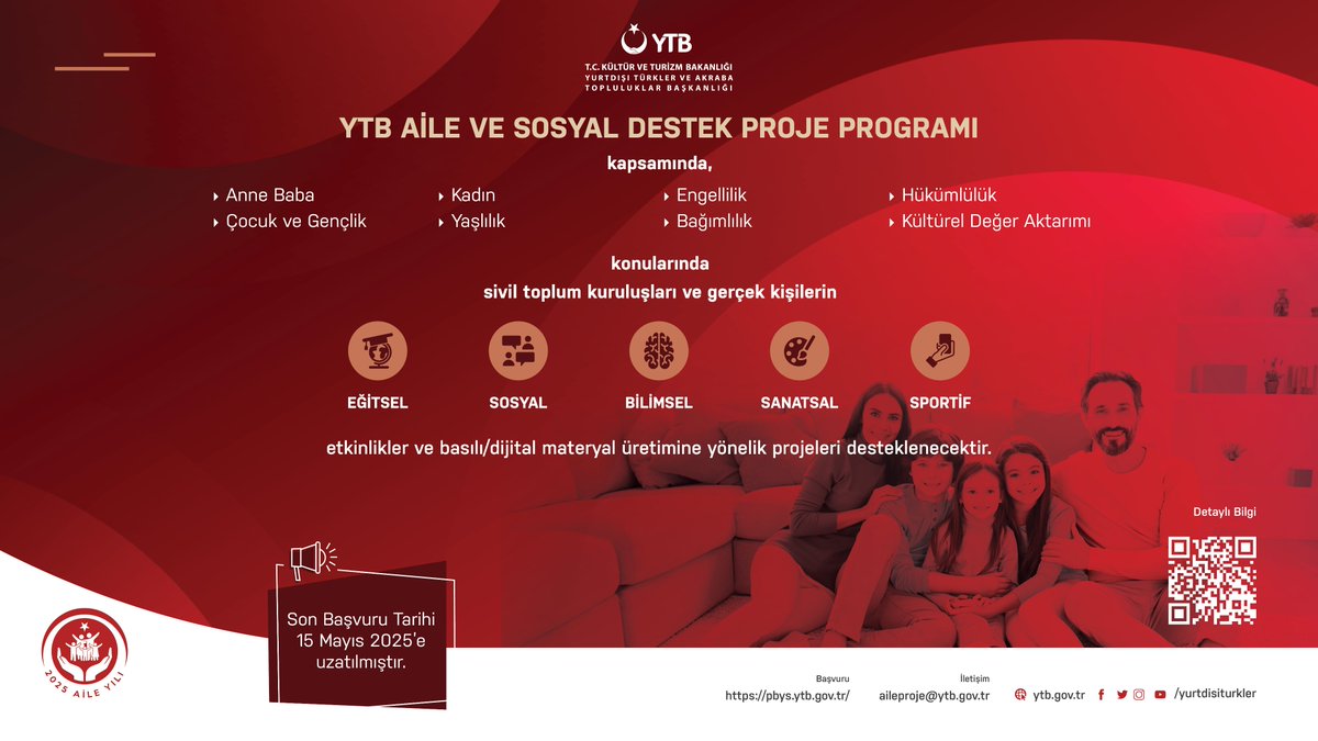 YTB'den Aile ve Sosyal Destek Proje Programı Başvurularında Son Çağrı
