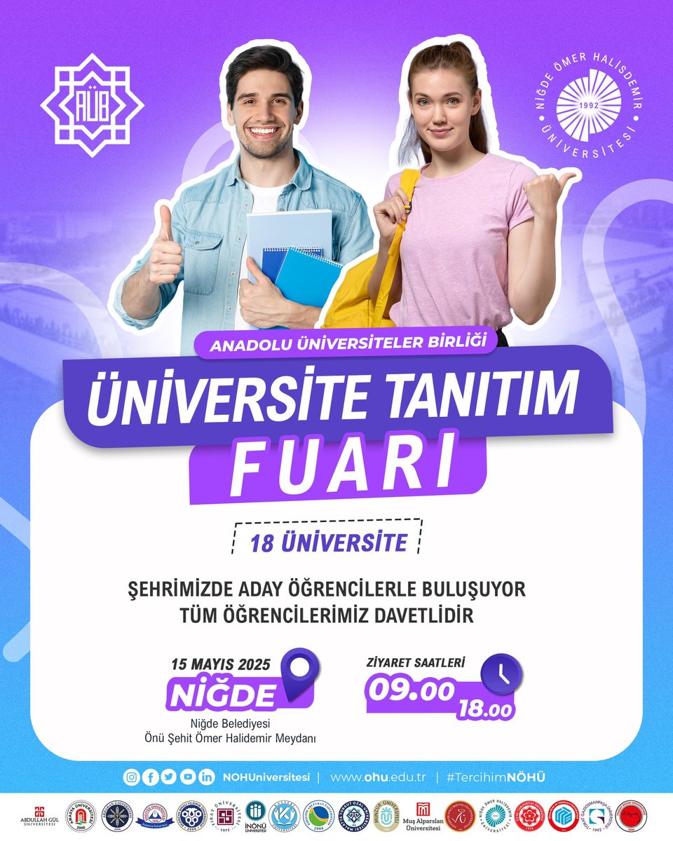 Niğde Ömer Halisdemir Üniversitesi, Üniversite Tanıtım Fuarlarında Aday Öğrencilerle Buluşacak