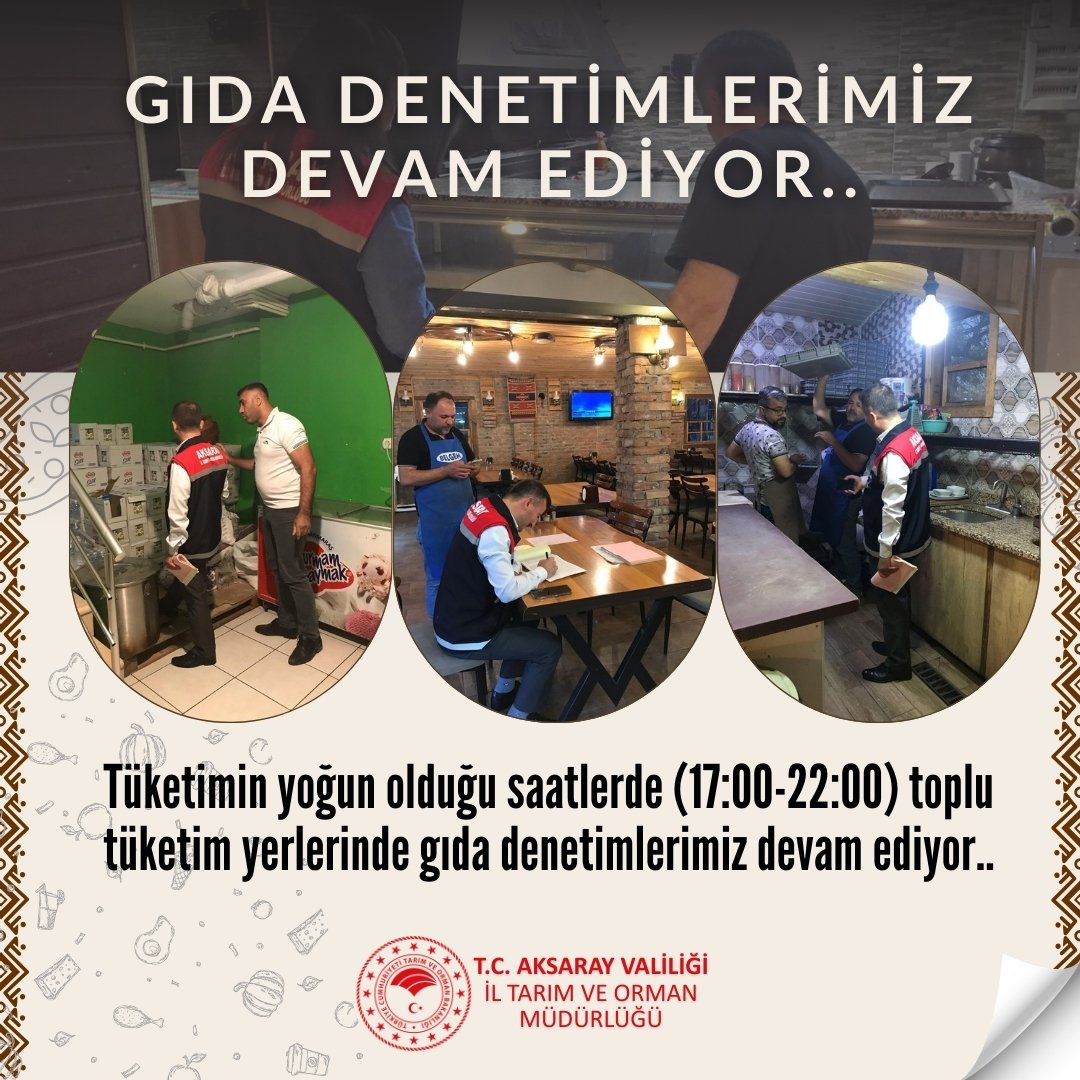 Aksaray'da Toplu Tüketim Yerlerinde Gıda Denetimleri Sürüyor