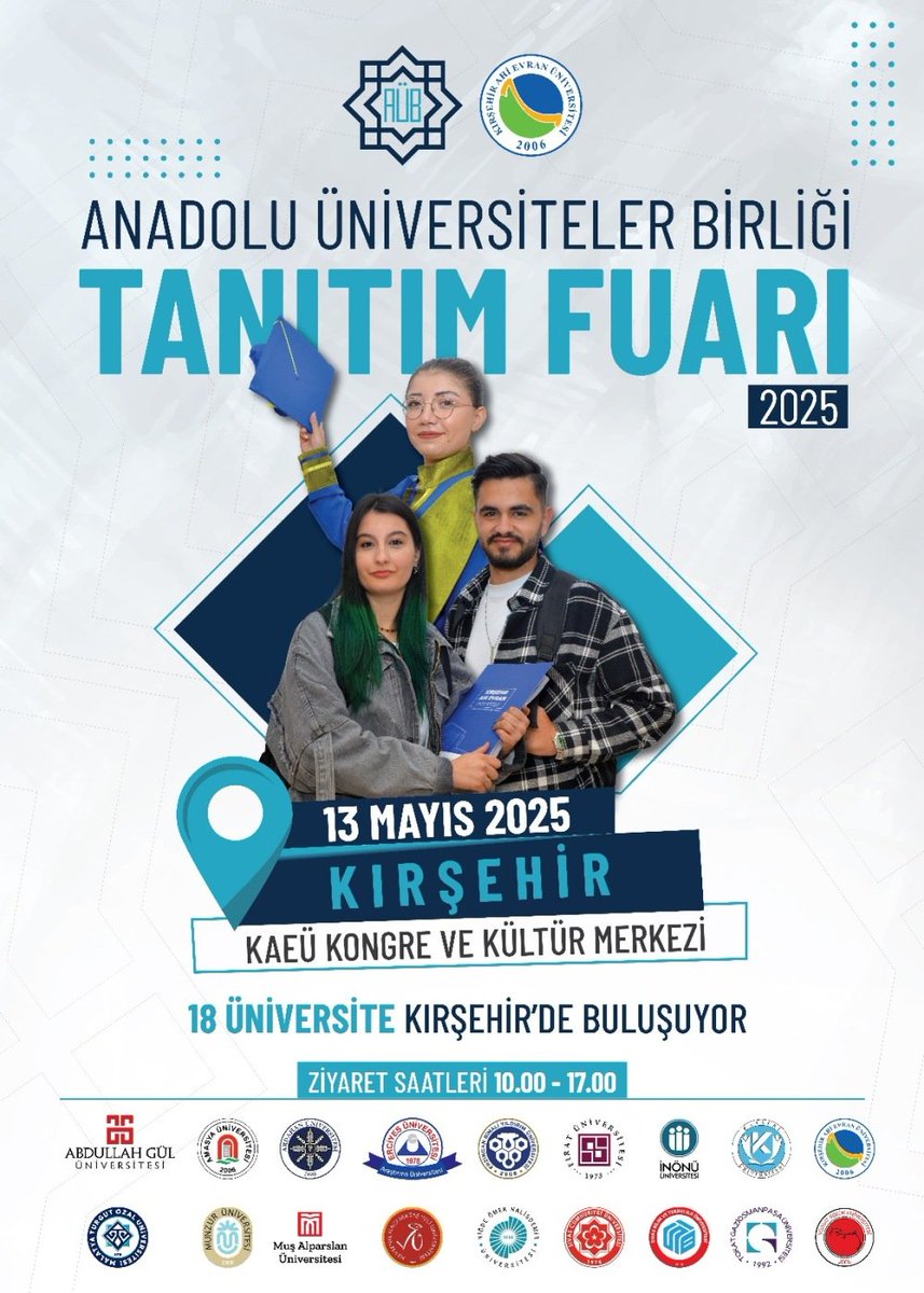Kırşehir Ahi Evran Üniversitesi, Anadolu Üniversiteler Birliği Tanıtım Fuarı'na Ev Sahibi Olacak