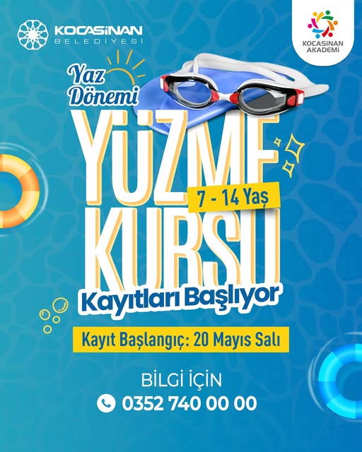 Kocasinan Belediyesi, 7-14 Yaş Arası Çocuklara Yüzme Kursları Başlatıyor