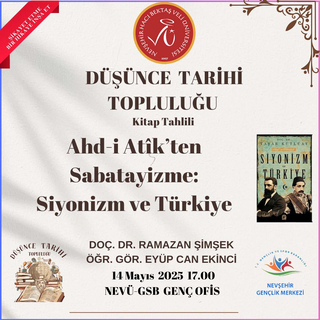 Nevşehir Hacı Bektaş Veli Üniversitesi'nde Siyonizm ve Türkiye Konulu Tahlil Toplantısı