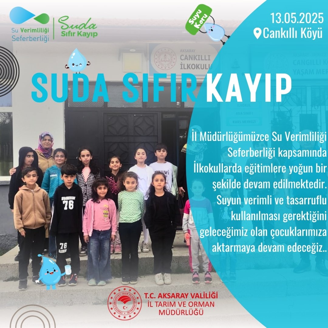 Aksaray'da Su Verimliliği Seferberliği İlkokullarda Eğitimlerle Destekleniyor
