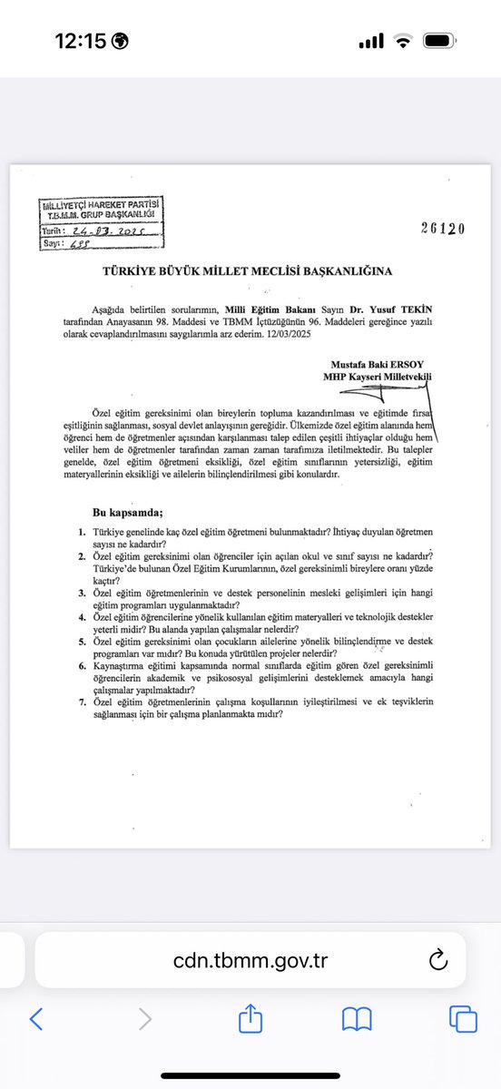 Özel Eğitimdeki Sorunlar TBMM'de Ele Alındı, Bakanlıktan Açıklama