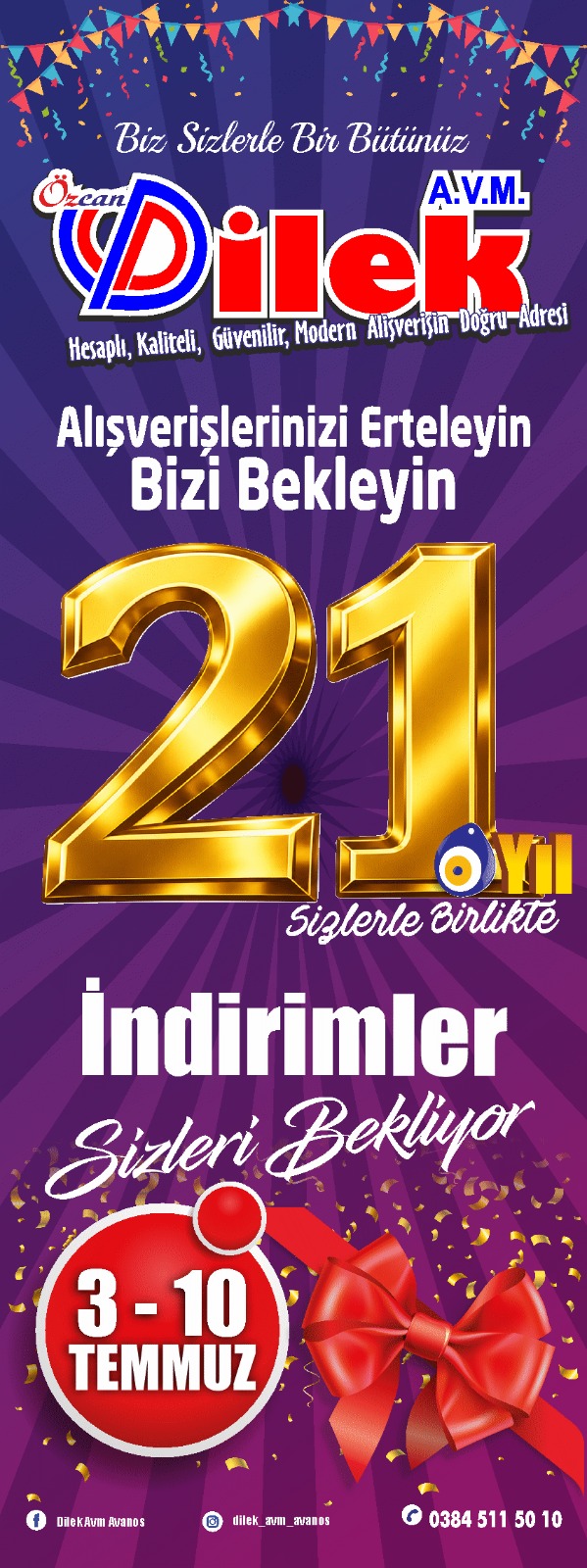 Özcan Dilek Market Alışveriş Merkezi 21. Yılını Büyük İndirimlerle Kutluyor!