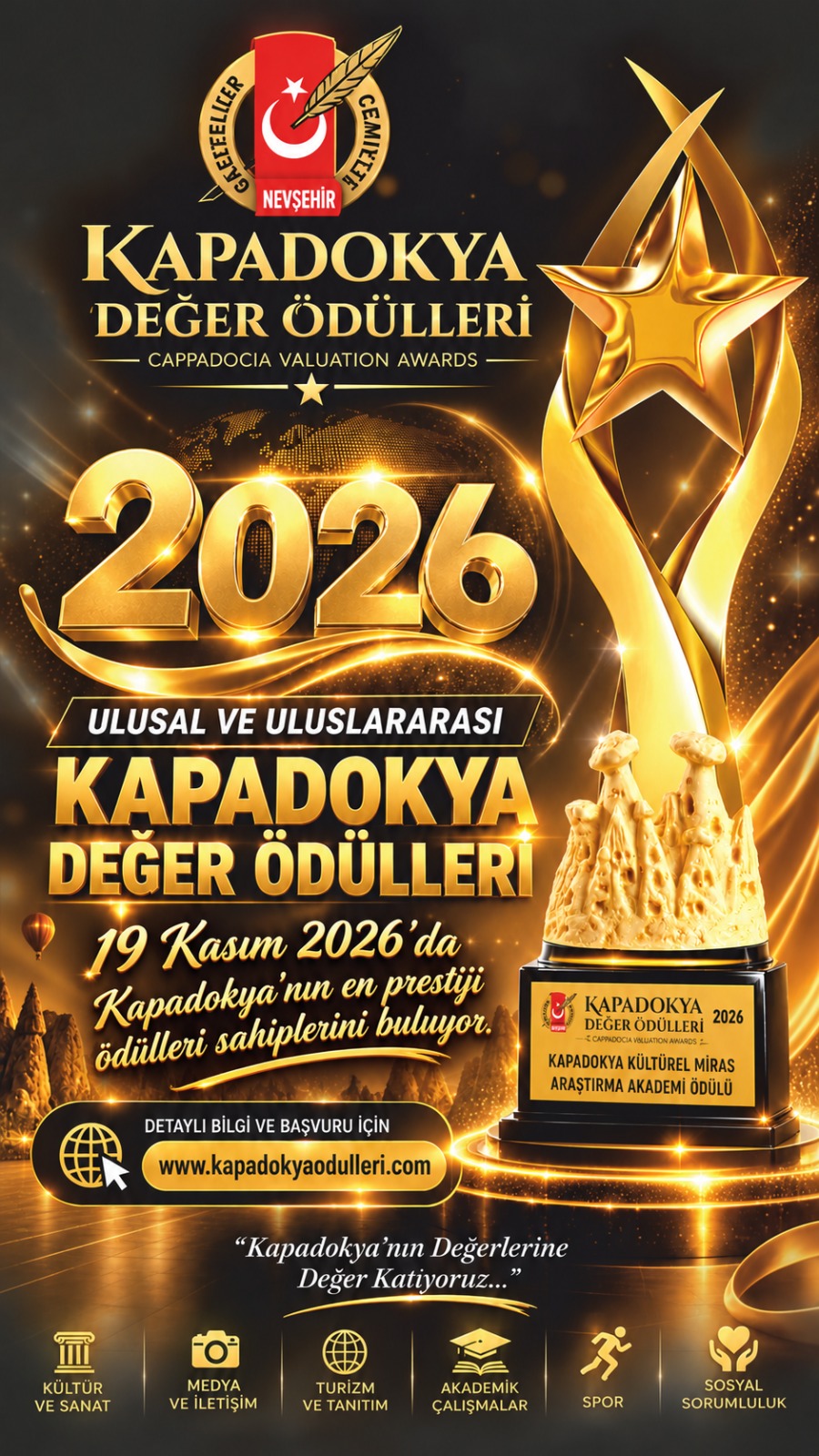 KAPADOKYA DEĞER ÖDÜLLERİ 19 KASIM’DA SAHİPLERİNİ BULACAK