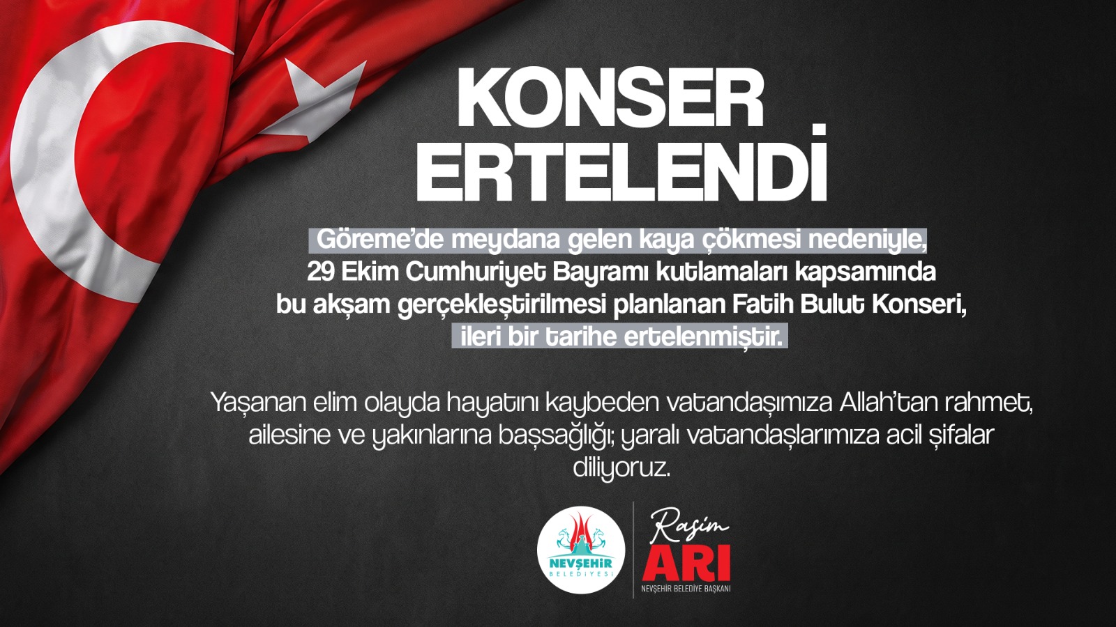 FATİH BULUT KONSERİ İLERİ BİR TARIHTE MÜZİKSEVERLERLE BULUŞACAK